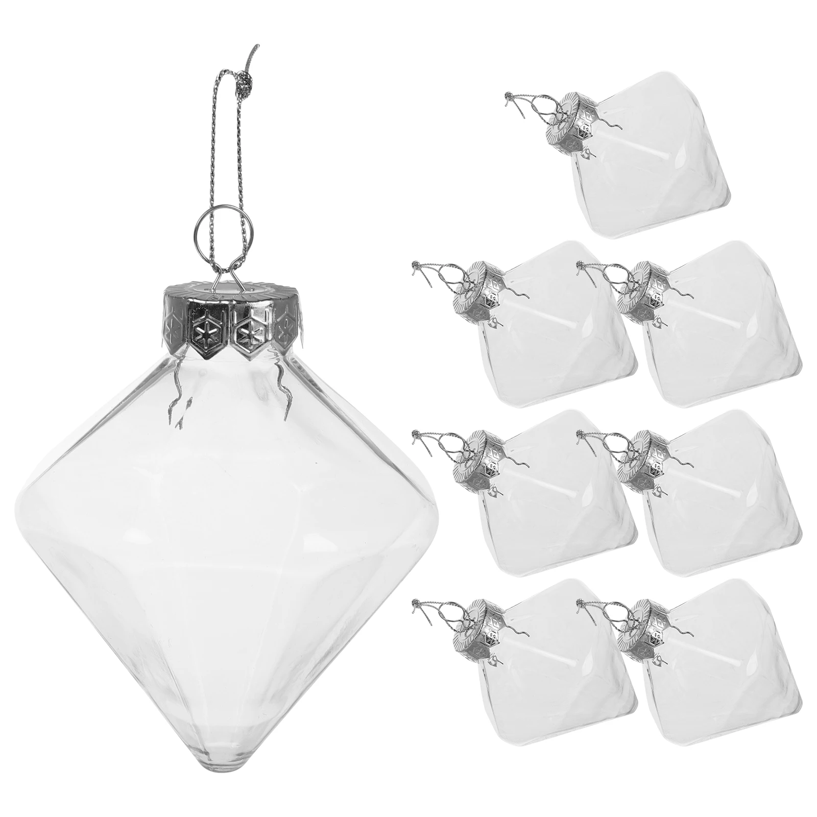 

8Pcs Clear Fillable Christmas Baubles Ornaments Light Bulb Balls Xmas Tree Hanging Holiday Decorations DIY Christmas Booze Balls