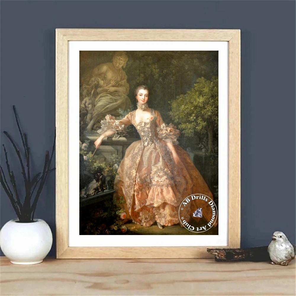 Madame De Pompadour DIY AB Drills Diamond Painting Cross Stitch Francois Boucher Embroidery Mosaic Rhinestone Hobby Home Decor