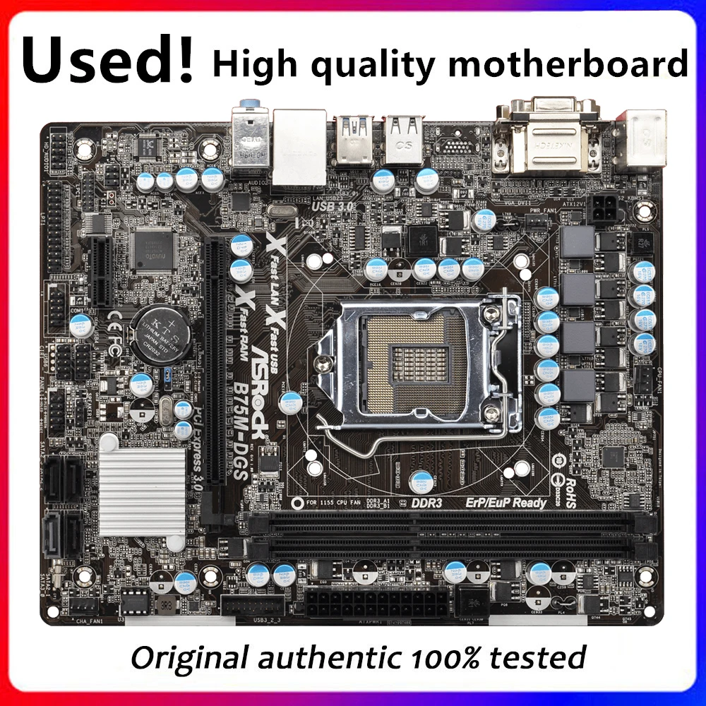 

For ASRock B75M-DGS Computer Motherboard LGA 1155 DDR3 For Intel B75 P8B75 Desktop Mainboard SATA II PCI-E X16 Used