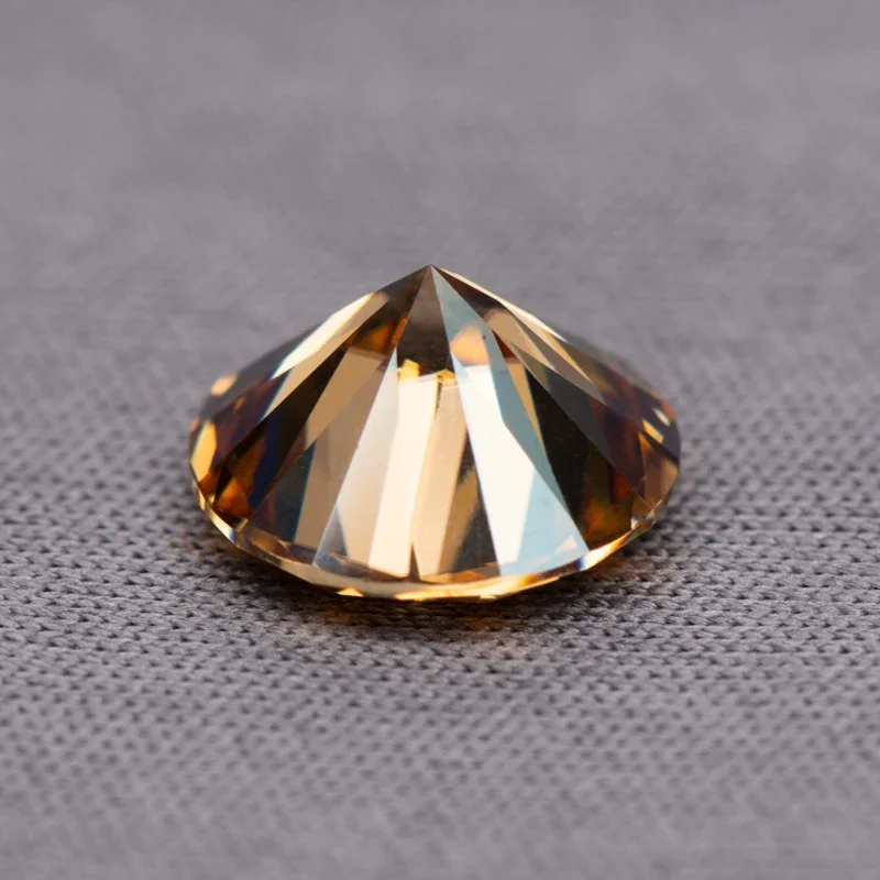 Moissanite Rundschliff Champagnerfarbe Acht Herzen und Acht Pfeile Moissanit-Diamanten Edelsteine mit Zertifikat – Detail 4
