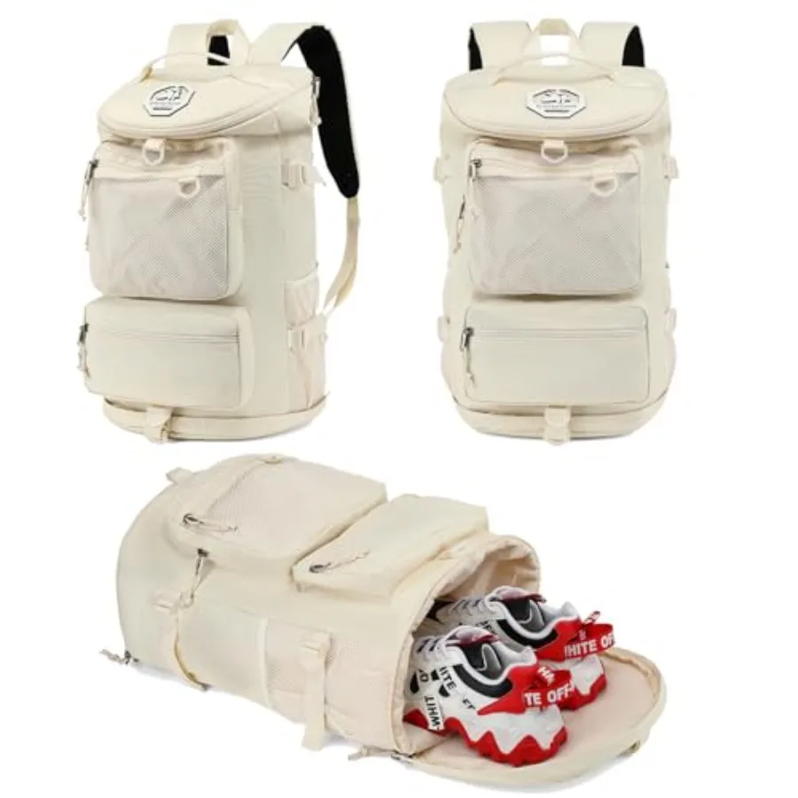 Solid color gym duffel bag backpack wrestling bag with shoe compartment 4 kinds of back method waterproof travel sports walking