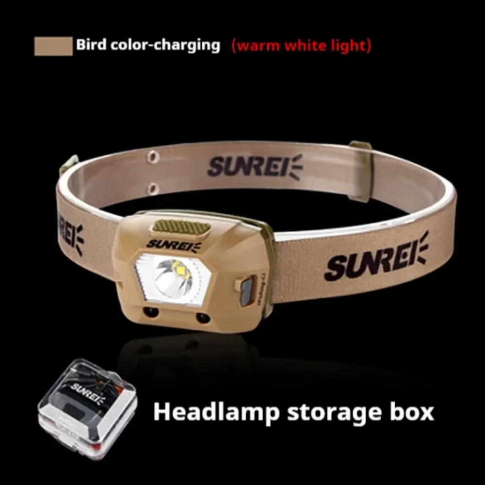 SUNREI outdoor professional headlight love fishing lithium battery rechargeable induction headlight strong light night fishing