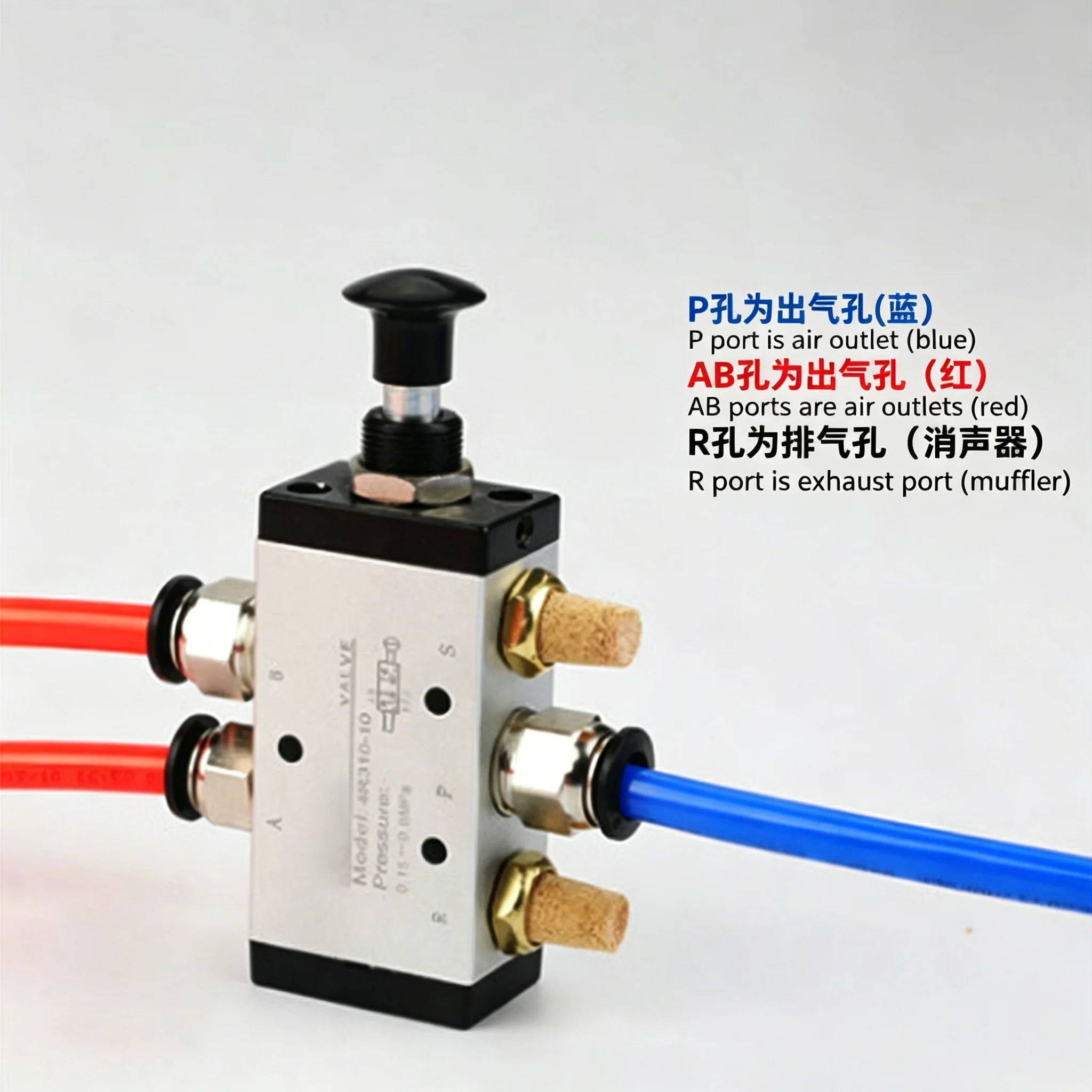 5/2 Way 4R210-08 4R310-10 4R410-15 Air Manual Valve 3R210-08 310-10 410-15 2 Way 3 Position Pneumatic Switch Control Valve