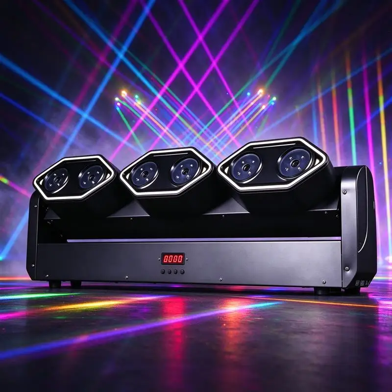 NEW MODEL 6-Eye Moving Red Laser Light 638nm 500mW With Auxiliary Light DMX Stage Lighting for DJ Club Concert Event