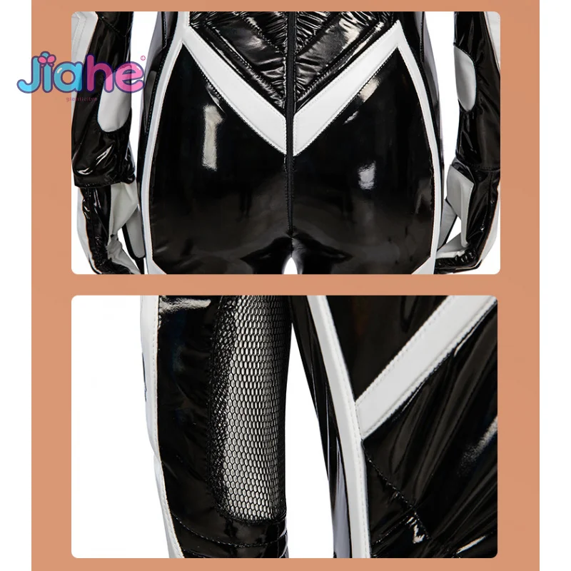 القطة السوداء فيليسيا هارديس تأثيري العنكبوت 2 زي جلد أسود ضيق بذلة مرنة قفازات هالوين المرأة الخيال مجموعة