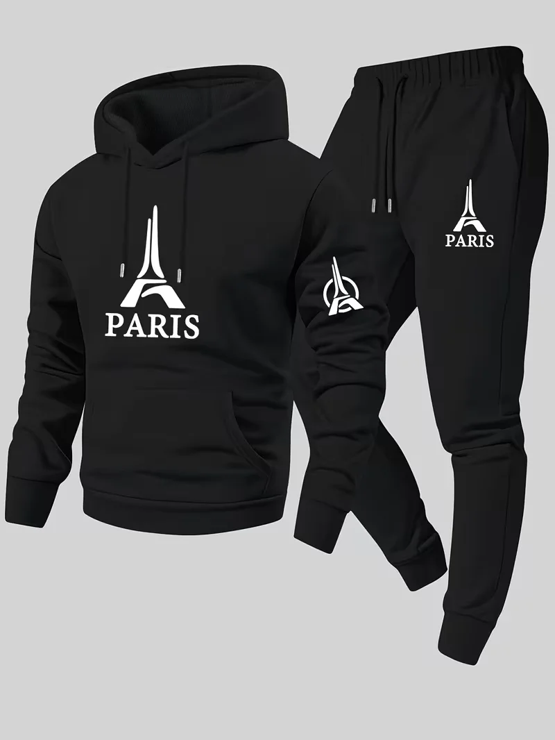 Running Gear Winter Men - Paris Men's Urban Casual Two-Piece Set