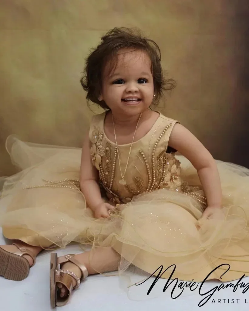 EGO 29inches India Style Girl Reborn Baby Shanti Finshed Painted Light Tannked Skin Dolls For Children