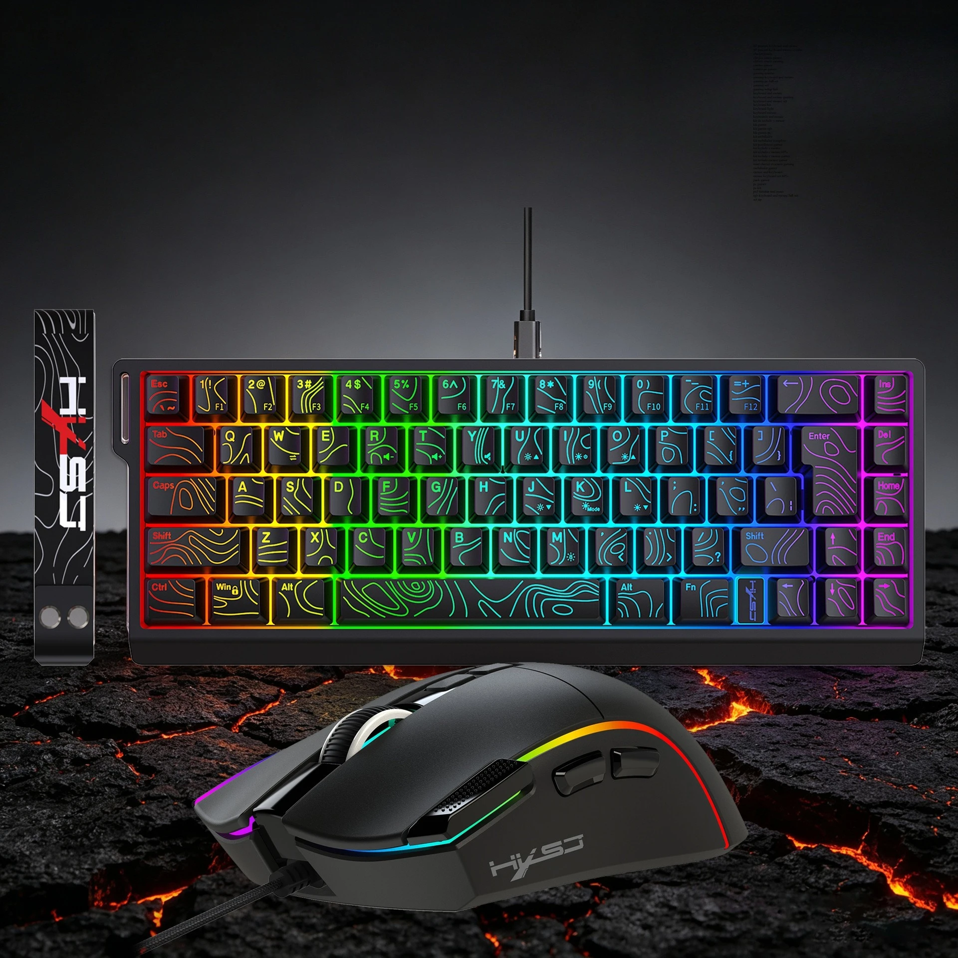 USB 60percent Keyboard Mouse Combo Kit Gamer Pc Keyboards Teclado E Mouse Computer Ergonomic Con Filo For Laptop Office Supplies