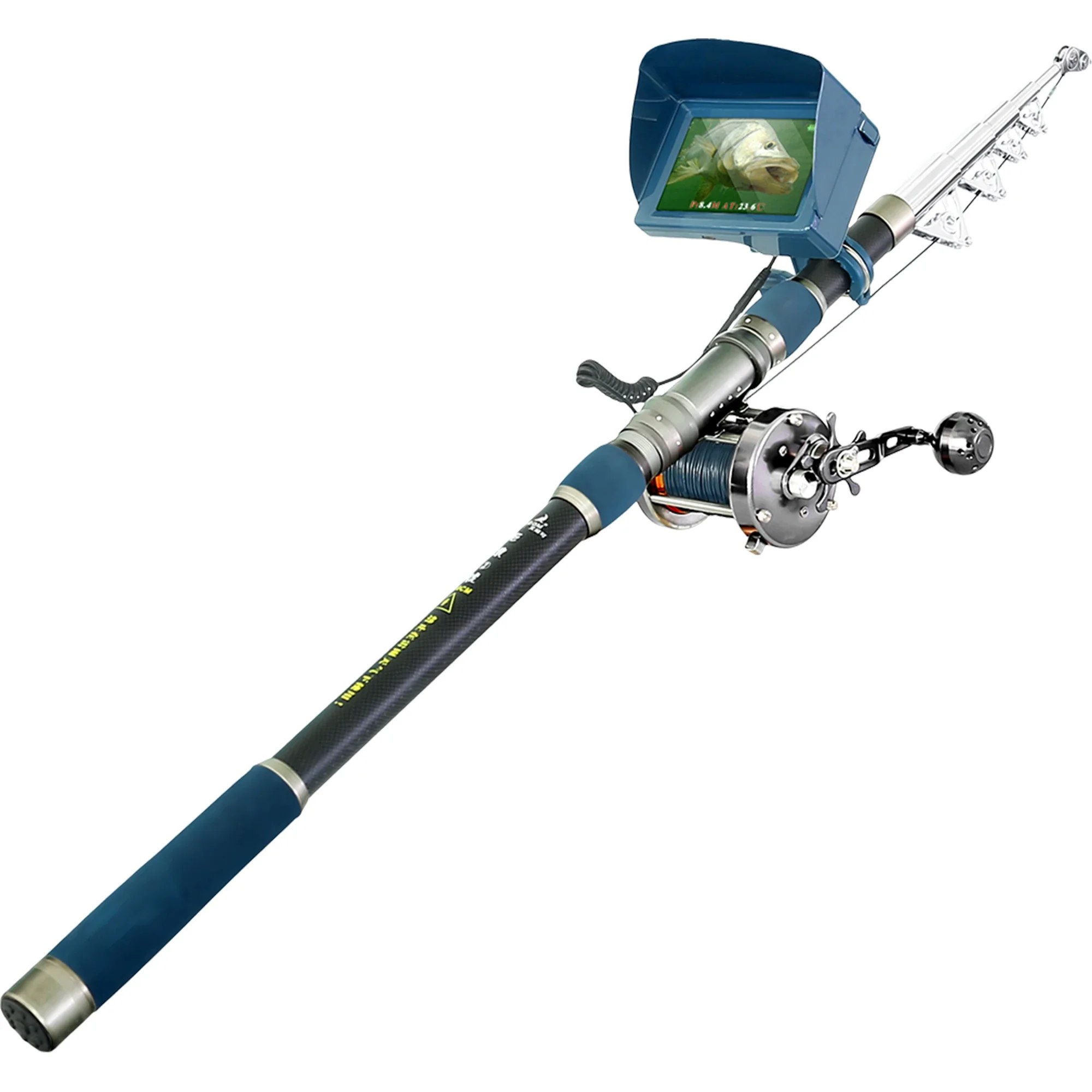 New Product Portable Fishing Rod Set Fishing Video Camera Kit 5\'\' IP68 HD Monitors Fishing Camera Boat Telescopic Rod