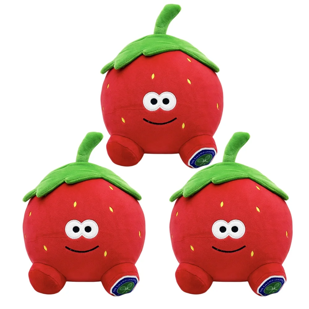 

Новинка 2025 года, плюшевая кукла Уимблдон с клубникой, милая хлопковая кукла, аниме, периферийные устройства, декор для комнаты, плюшевая игрушка, детский подарок на день рождения