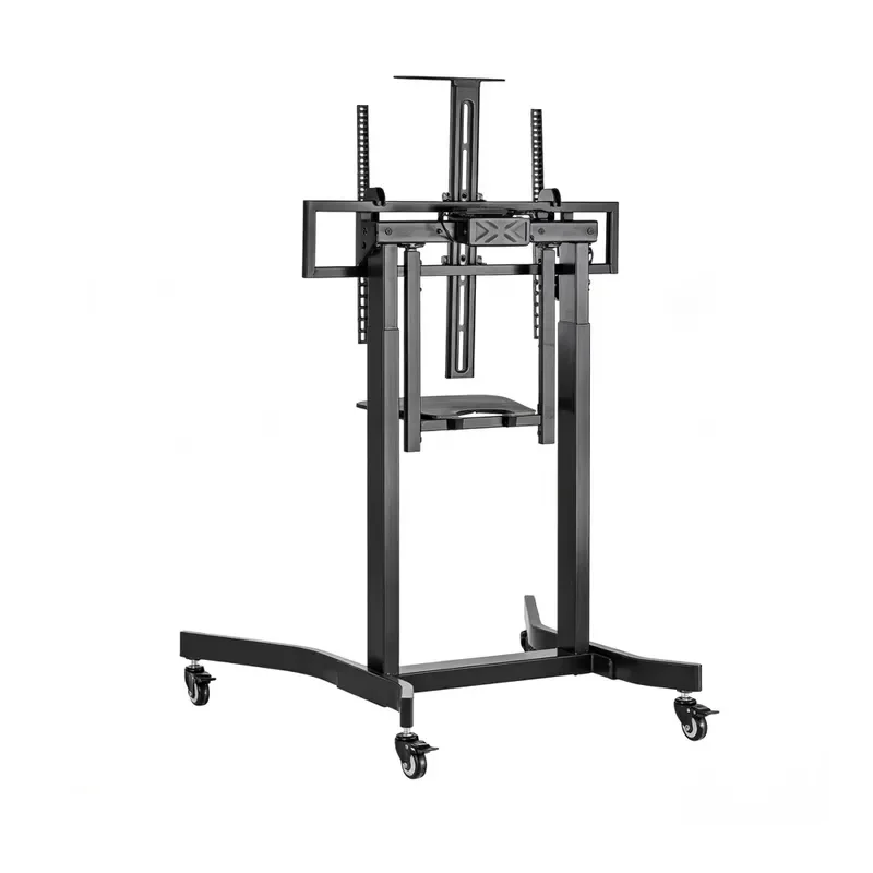 Adjustable Height TV Stand Mobile Cart with Camera Mount 4 Locking Wheels Floor Base for Living Room Office Equipment Support