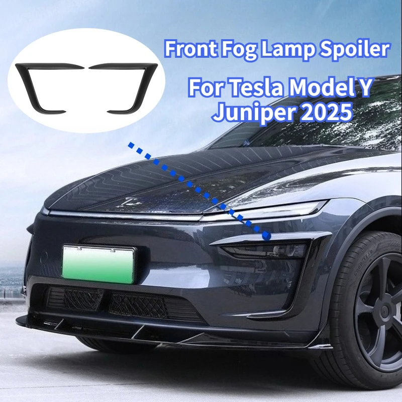 

Спойлер передней противотуманной фары для Tesla Model Y Juniper 2025+, передний бампер, ветровой нож, спойлер, накладка из АБС-пластика, аксессуары для модификации автомобиля