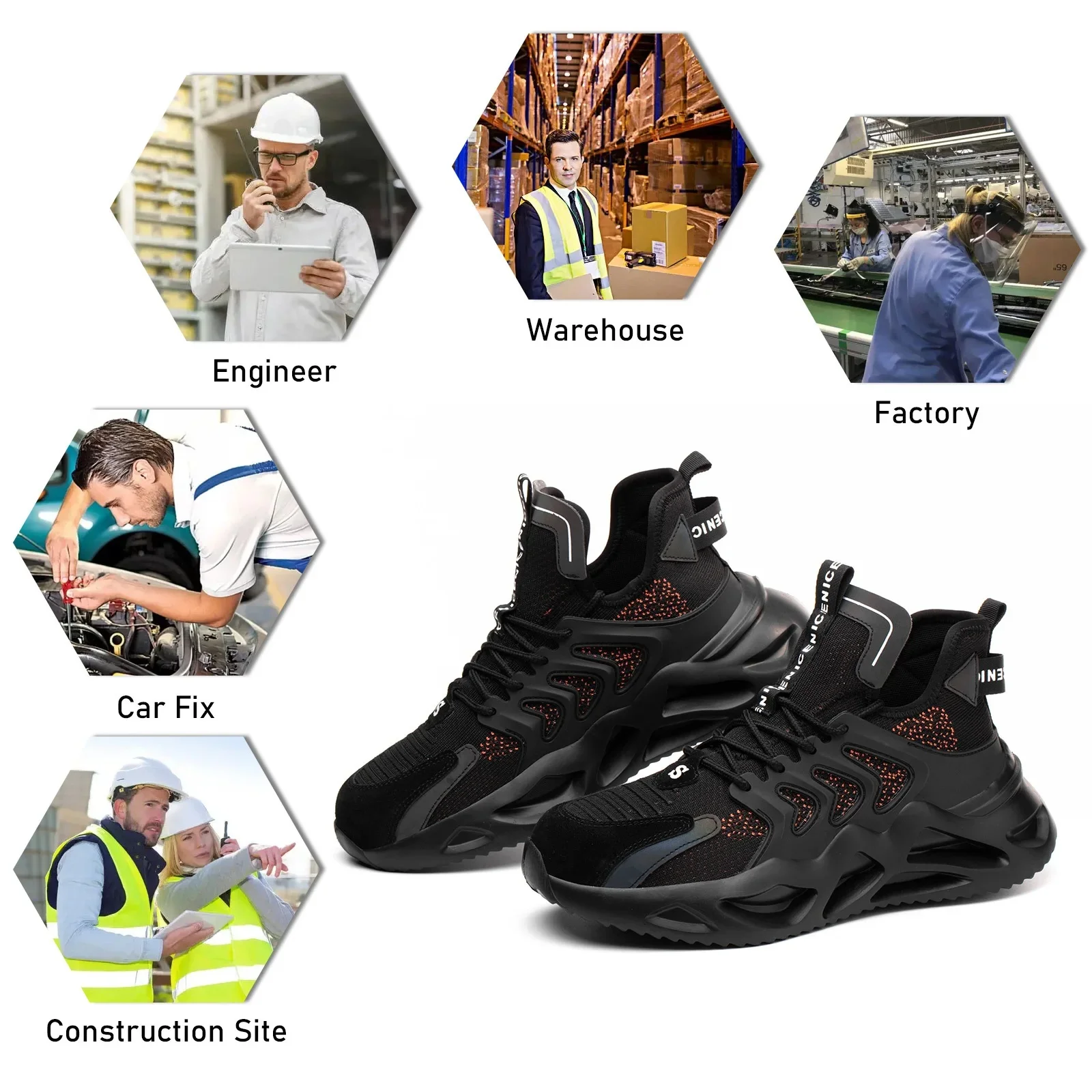 Work Sneakers Men Indestructible Safety Shoes Men Steel Toe Shoes Work Boots Men Puncture Proof Industrial Boots High Quality