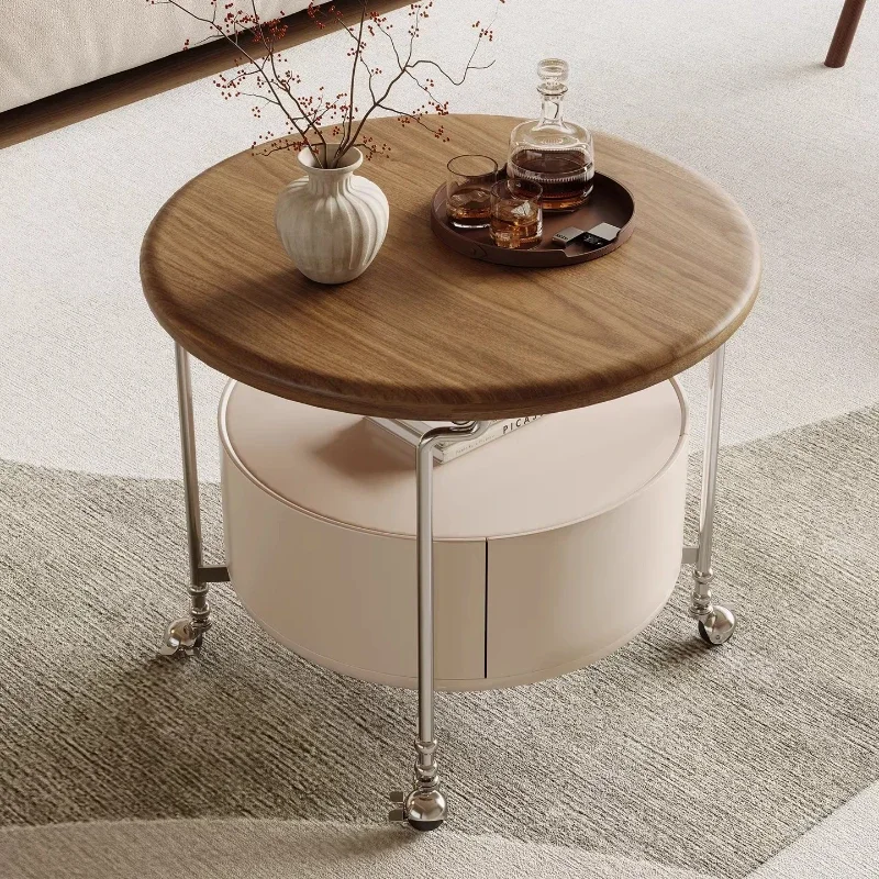 Side Table Coffee Table Small Apartment Medium And Ancient Style Living Room Storage Trolley End Tables French Retro Removable