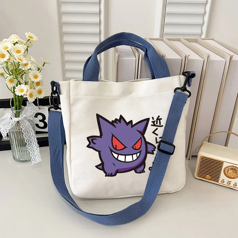 Pokemons Umhängetasche Pikachu Anime Figur Bedruckte Umhängetaschen Jungen Mädchen Große Kapazität Leinwand Handtasche Niedliche Aufbewahrungstasche Geschenk