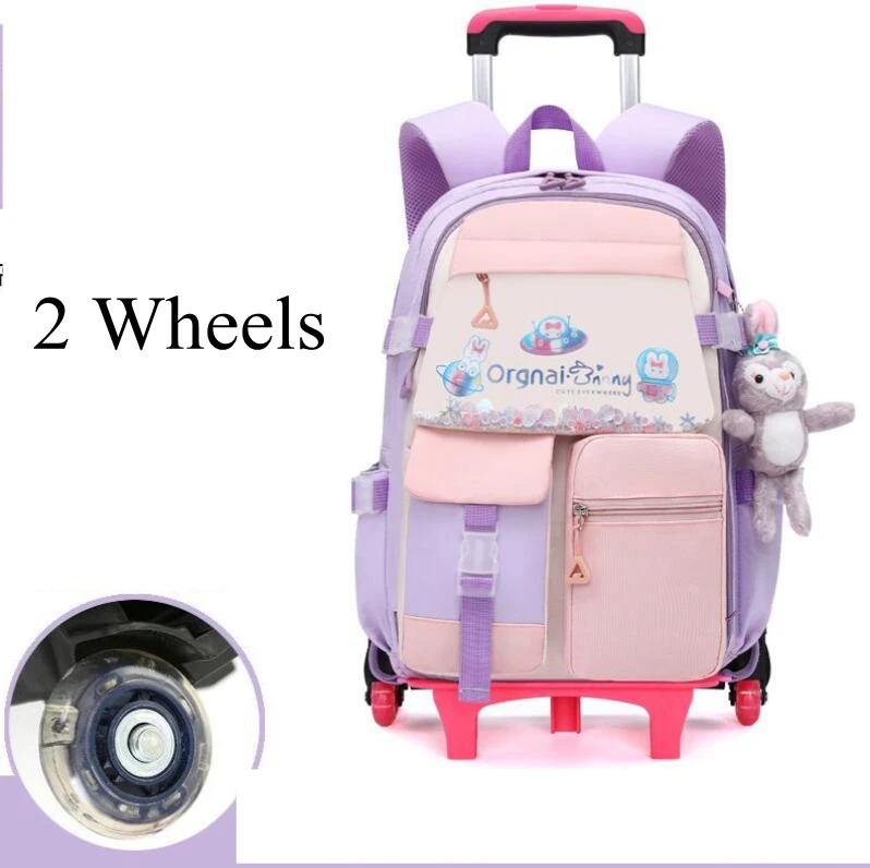 17 inch School Wheeled backpacks for girls School Rolling Bag for girls School Trolley Bags for boys Rolling Satchel bag cart