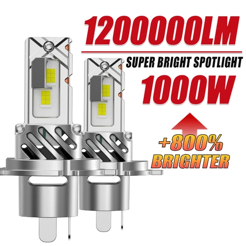 Bombillas de faros de coche H4 Bi LED CANBUS 1000W foco de motocicleta faro de luz alta y baja ventilador Turbo inalámbrico bombillas antiniebla para automóvil Plug & Play 12V
