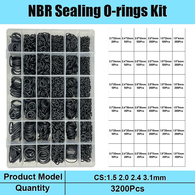 Nitril-O-Ring-Dichtungsscheibe Universelle Auto-Klimaanlagen NBR-Gummi-O-Ringe Sanitär-Dichtungen Ölbeständig Hochtemperaturbeständig – Detail 18