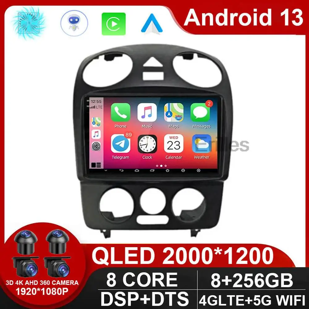 

QLED DSP Android 13 Car Radio For VW Volkswagen Beetle 2000 - 2012 Navi GPS Carplay Multimedia Video Player Stereo DVD NO DVD