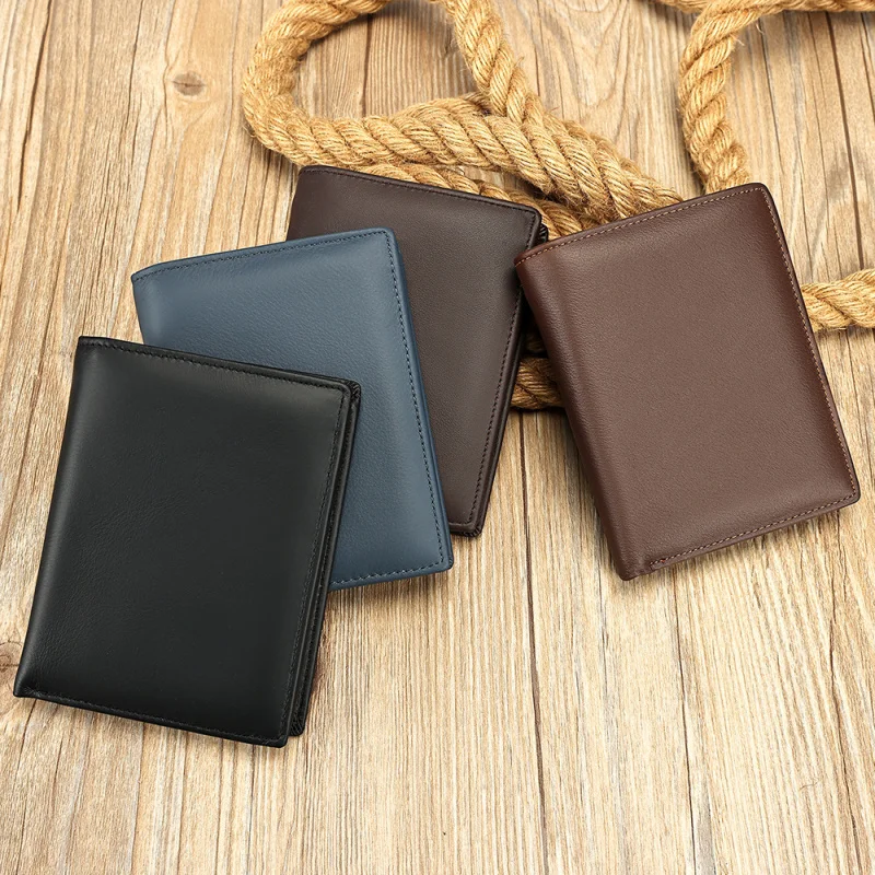 

Men's Genuine Leather Simple Versatile Wallet Business Casual Card Holder Top Layer Cowhide Anti-SkimmingRFIDPortable wallet for