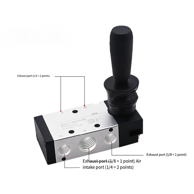 GYTB-Air Hand Lever Operated Pneumatic 5/2 Way Valve Manual Control 2 Position 3 5 Port Push-Pull 4H210-08