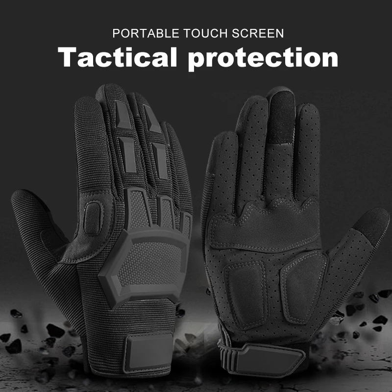 Tactical Gloves Antiskid Touch Screen Men\'s and Women\'s Full Finger Gloves Thickened Breathable Bicycle And Motorcycle Gloves