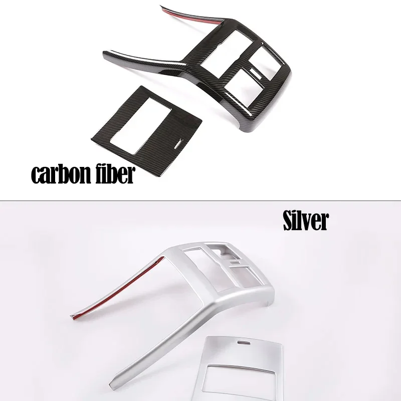 ABS Carbon fiber For Mercedes Benz GLE GLS GL ML320 350 2013-19 Car Rear Row Air Conditioning Vent Frame Stickers Accessories