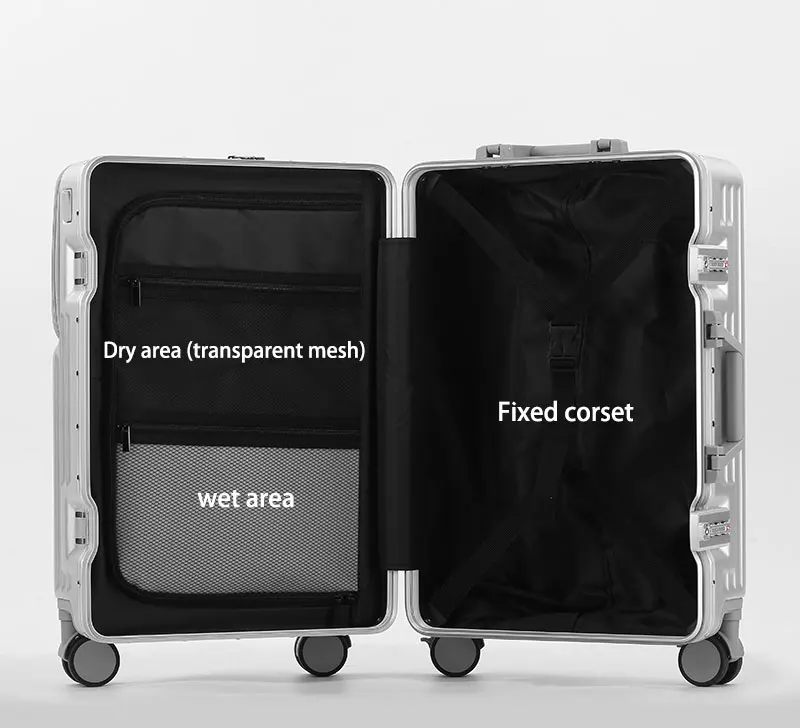 BunnyFly Trolley Case With Wheels Boarding Box 20/24 inch Travel Suitcase Large Size Luggage Men Carry-On Luggage Laptop Bag
