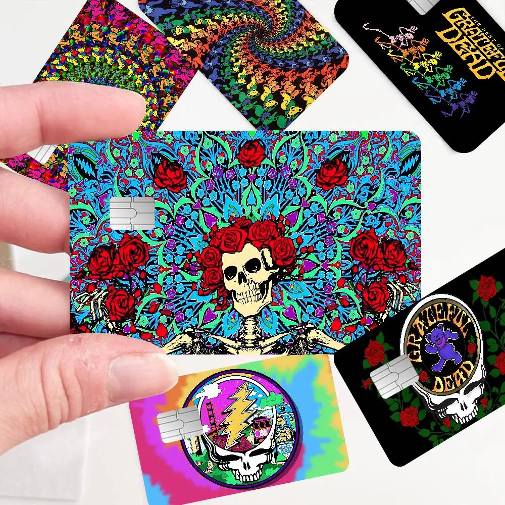 Band G-Grateful Dead 2024 Anime Cartoon Skin Stickers Film Tape Case for Big Credit Debit Card Front Side