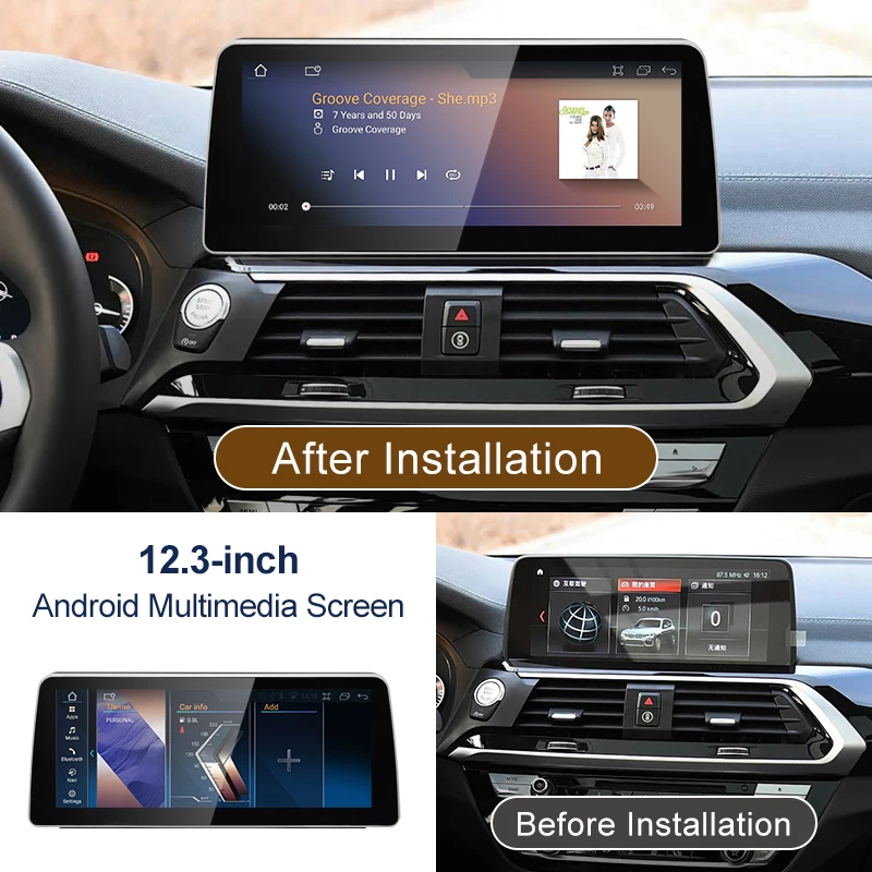 STWEI 12.3inch Qualcomm Snapdragon665 Andorid14 Wireless CarPlay Auto For BMW X3 X4 G01 G02 EVO Car Video Multimedia Players