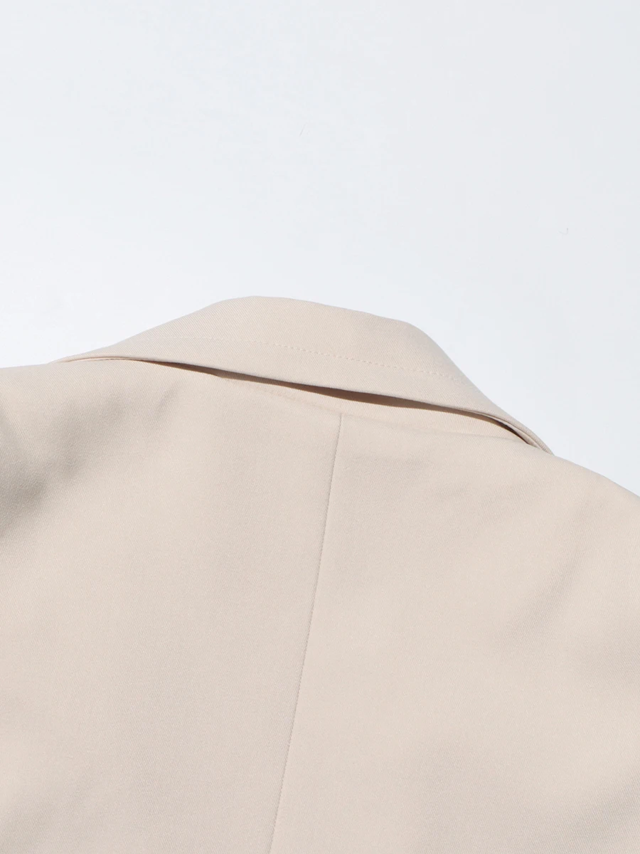 TWOTWINSTYLE Solid Patchwork Pockets Slim Trench For Women Lapel Long Sleeve Tunic Patchwork Button Temperament Coats Female New