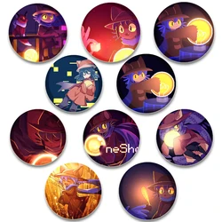 32/44/58mm Oneshot Niko Anime Button Pin Decor Lapel Pin Women Funny Brooch Hat Metal Badge Clothes Creative Accessories Gifts