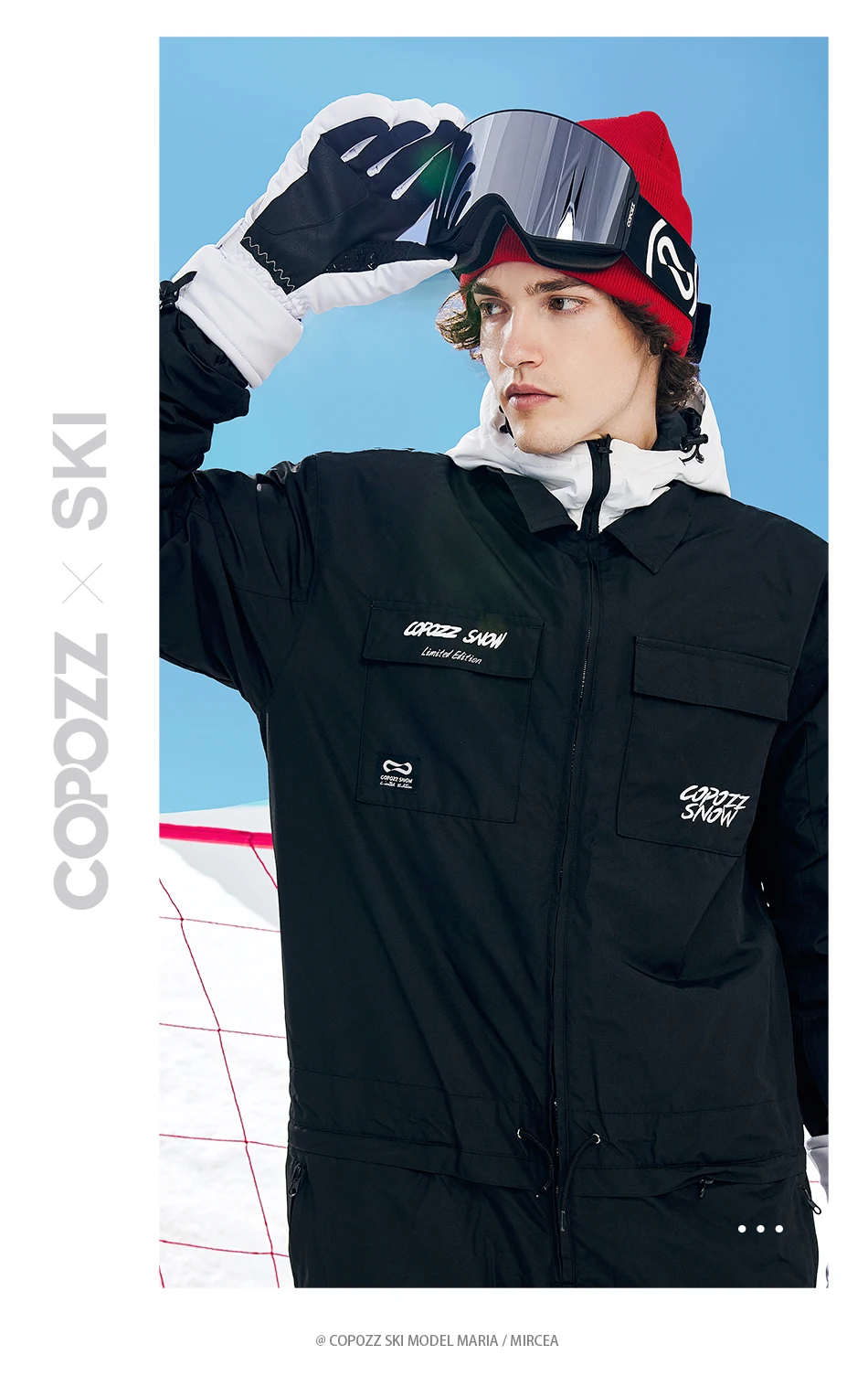 COPOZZ Neue Winter-Skihandschuhe für Damen und Herren, winddicht, warm, wasserdicht, Touchscreen-fähig, rutschfest, für Snowboard, Schneemobil, dicke Skihandschuhe – Detail 13
