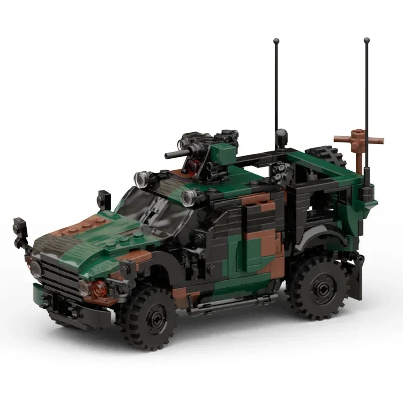 Bloques de construcción Moc, modelo de coche militar, vehículo armado, tecnología de M-ATV, bloques modulares, regalos, juguetes para niños, conjuntos DIY de montaje