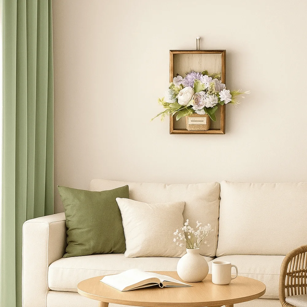 

3D Handmade Wood Photo Frame Simulated Flower DIY Imitation Flowers Decoration Retro Style Artificial Flower Home Decor