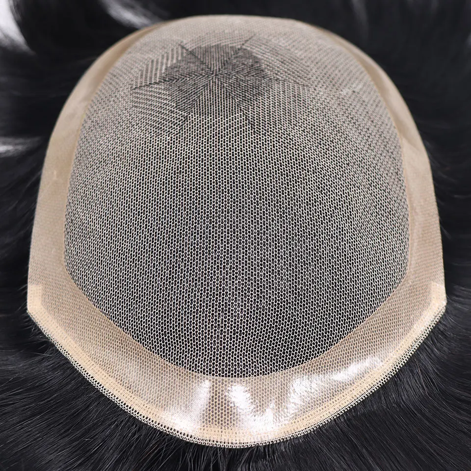 Breathable 60# Lace With Npu Men Toupee Human Hairpiece Undetectable Male Hair Wig Hair Replacement System Unit Men's Prosthesis image 6