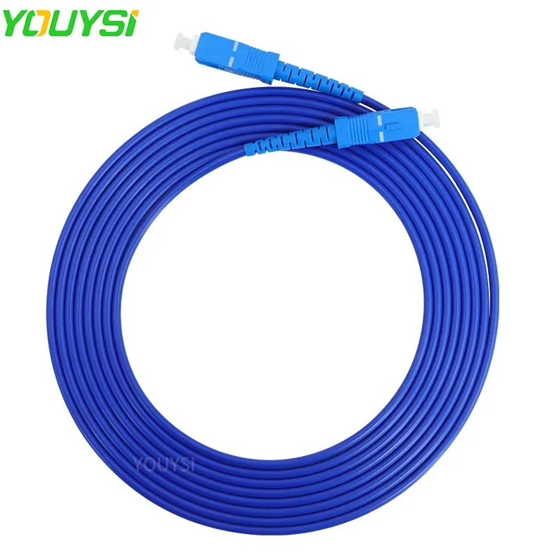 YOUYSI SC-SC UPC Armored Fiber Optical Cable Patch Cord Simplex SM FTTH Fiber Optic Jumper Cable 3m/5m/10m/15m/20m/30m