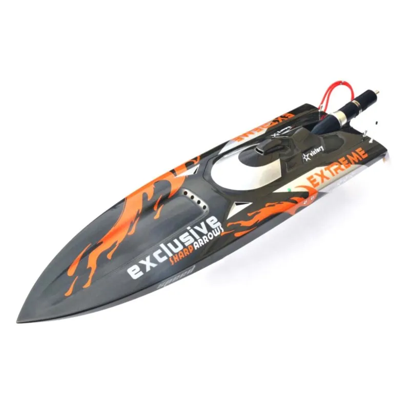 

G30D ARTR Fiberglass RC Monohull Boat 30CC Engine WaterCoolingSys Grey with Orange Flames TH02713