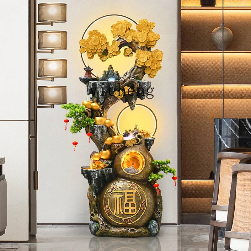 

TWR lucky gourd flowing water ornament circulating water rockery water landscape feng shui wheel floor decoration