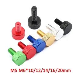 5pcs/Lot M5 M6*10/12/14/16/20mm Color Aluminum Knurled Hand Tighten Thumb Screw Computer Case Modification DIY Bolt Anodizing