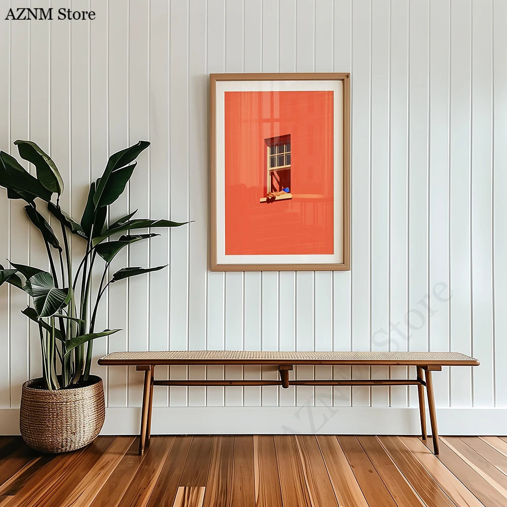 Warm Sunny Colorful Minimalist Wall Art Canvas Painting Aesthetic Home Decor Print Book Lover Gifts Poster Dopamine Decor