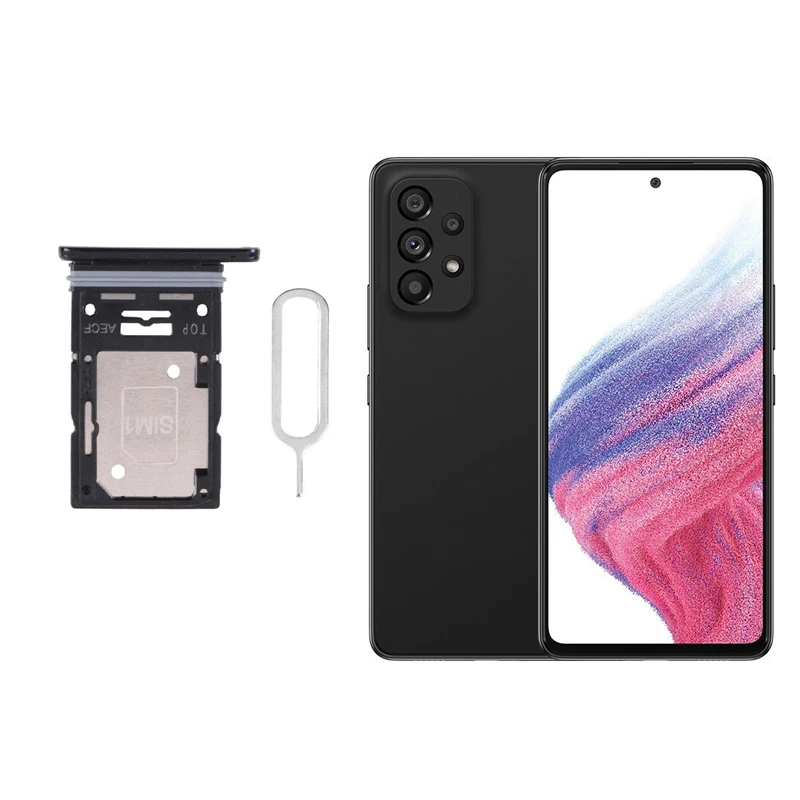 Para Samsung Galaxy A53 5G A536 A536B Bandeja de SIM Nueva con Ranura para Micro SD Compartimiento Repuesto Negro 2