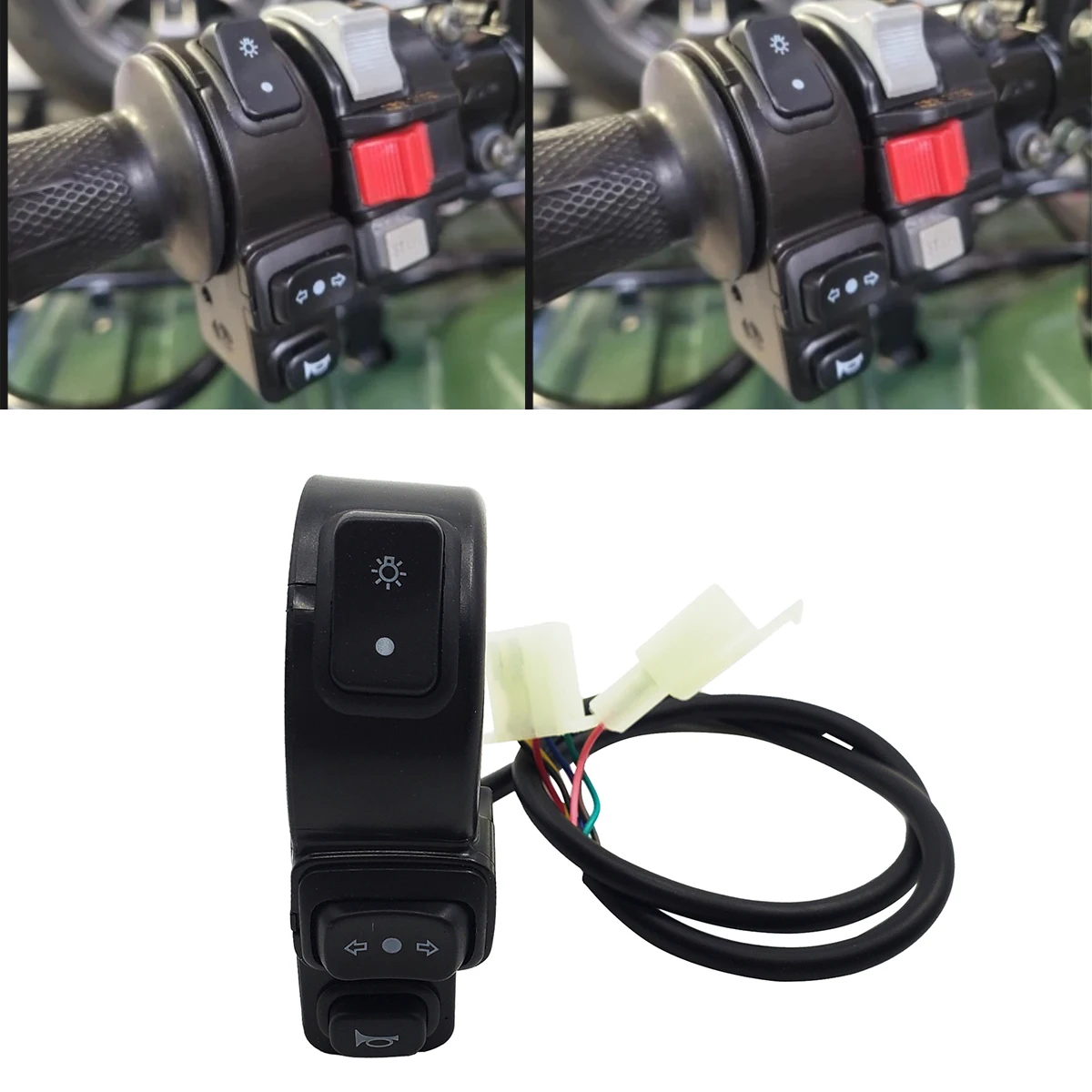 

3 In1 Motorcycle Switch ATV Quad Headlights Turn Signal Horn ON/OFF Button For Honda Suzuki Kawasaki 22mm Handlebars Universal