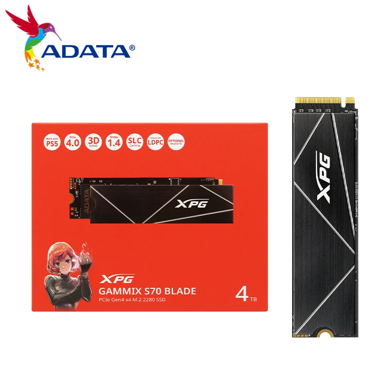 Imagem -04 - Adata-unidade de Estado Sólido para Laptop Desktop Disco Rígido pc Ps5 S70b Xpg Gammix Gen4x4 1tb M.2 2280 4tb Ssd 2tb