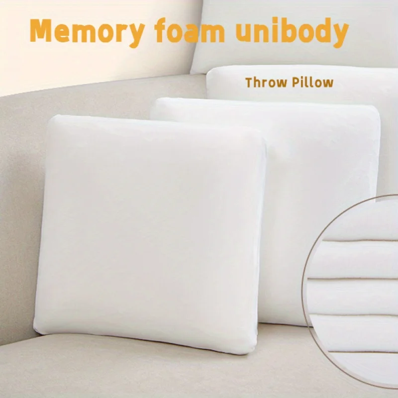 Square Pillow InsertSuper Comfort Slow Rebound Memory Foam Throw Pillow with White Pillow Cover For Bed, Sofa Indoor Decoration