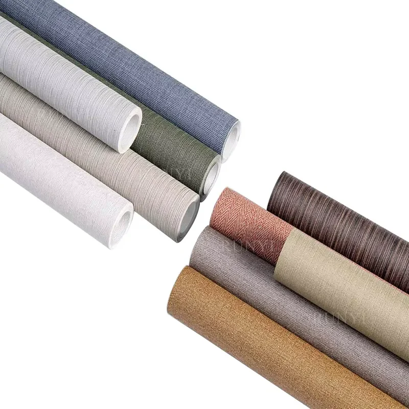 Modern Premium Textured Fabric Wallpaper PVC Floral Design Waterproof for Elegant Interior for Bedroom Hall Hotel