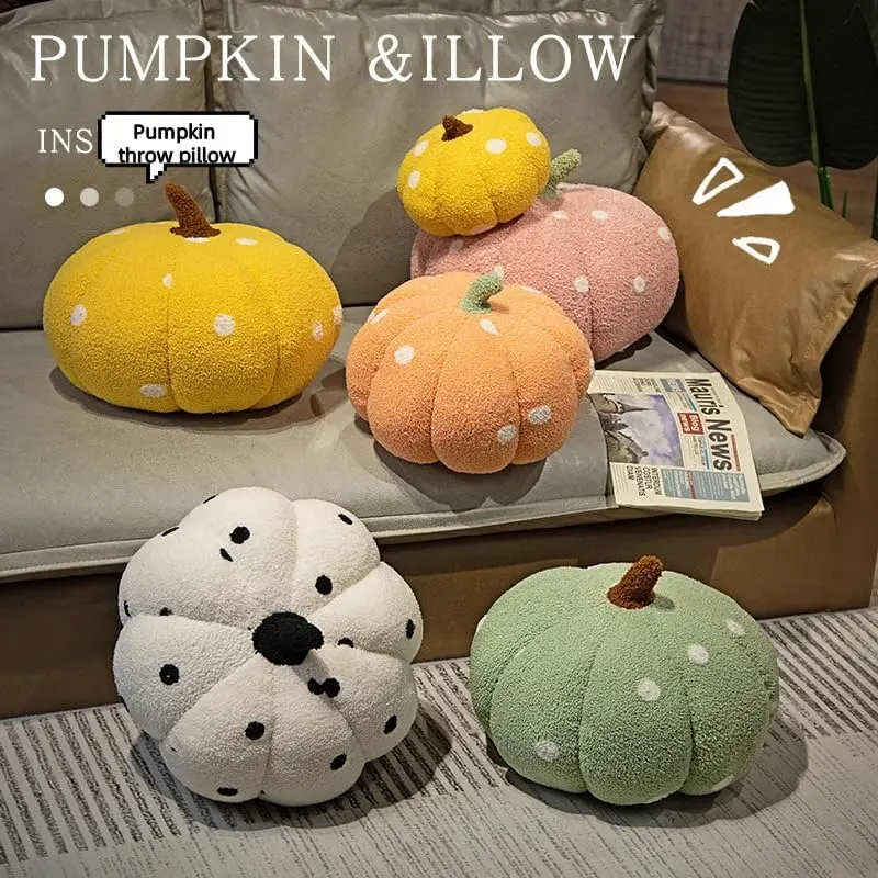 

Color-Mix Teddy Fleece Pumpkin Pillows , Thanksgiving, Halloween, and Christmas Home, Bedroom, Office, Car Deco