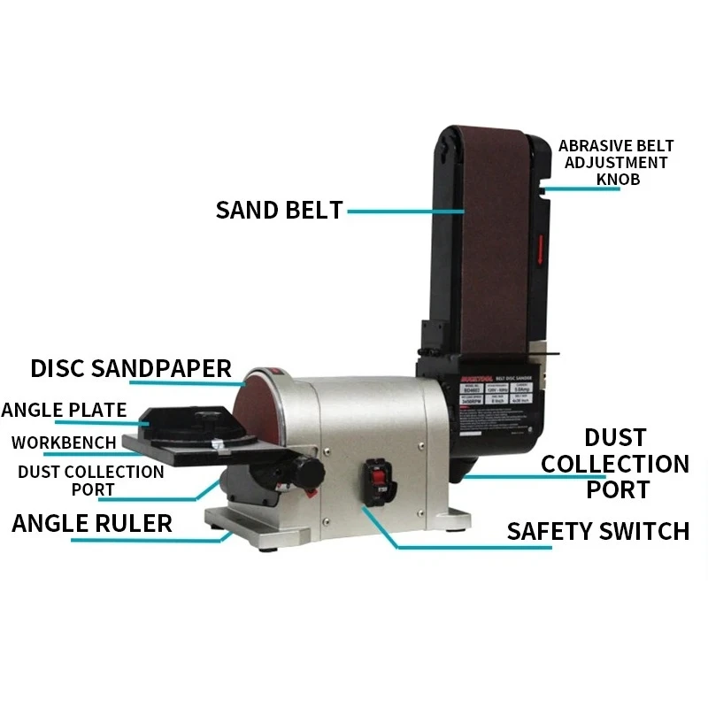 750W Abrasive belt machine, sand disc grinder, polishing wire drawing machine, electric grinder, vertical grinder, desktop