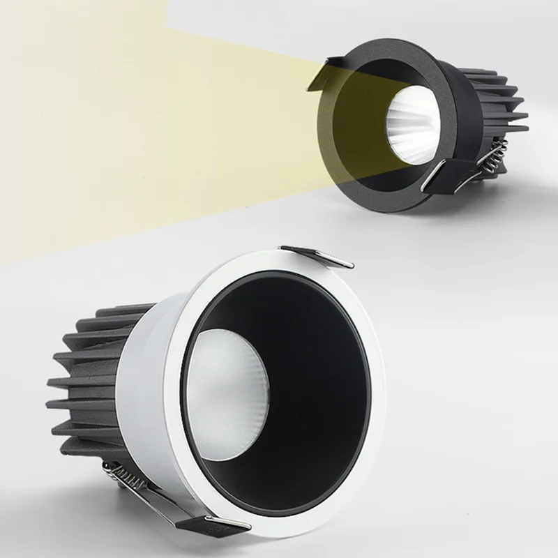 Imagem -02 - Anti-glare Cob Led Downlight Decoração de Iluminação Interior Luz de Céu Incorporada Iluminação Doméstica sem Luz Principal 7w 9w 12w 15w 18w 24w