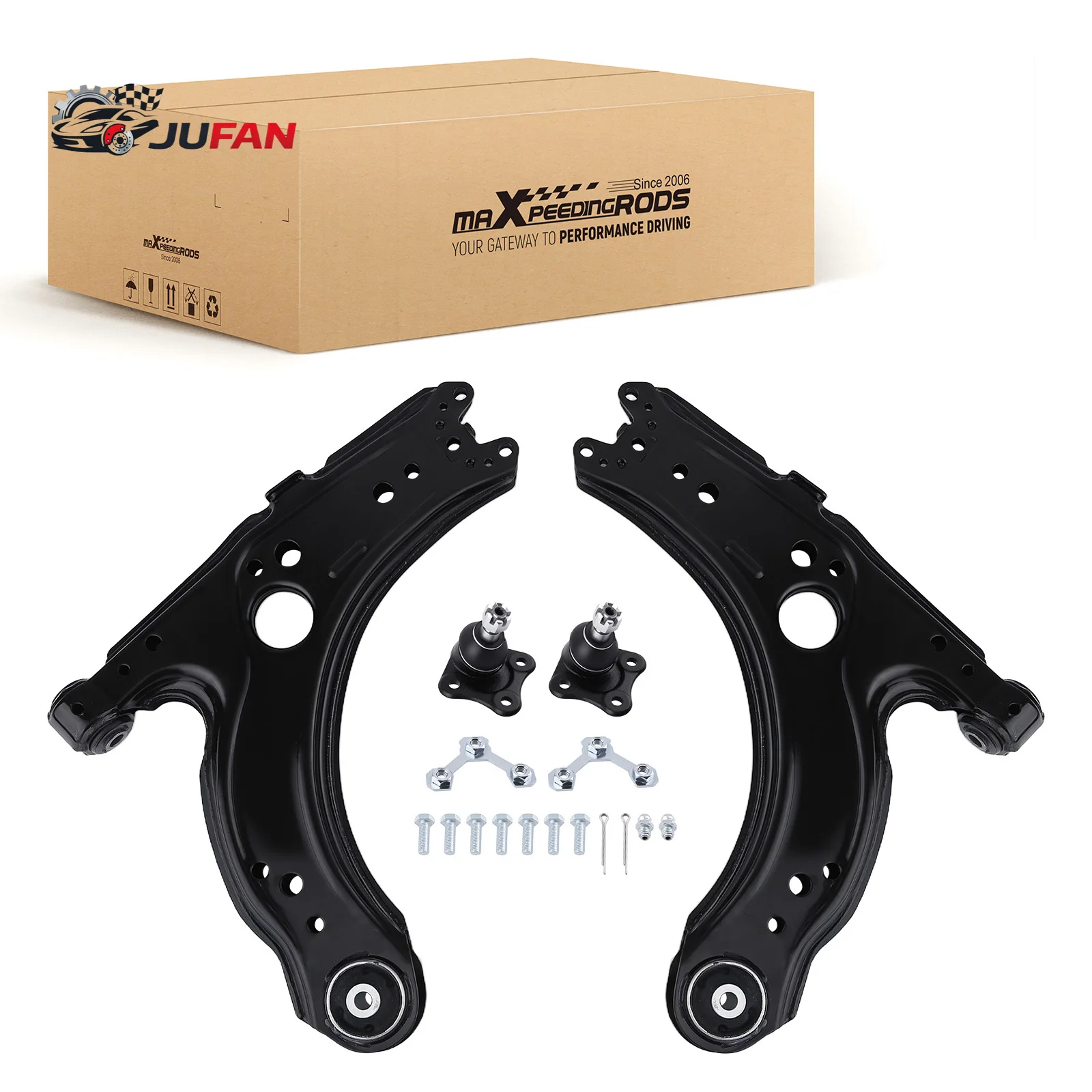 

MaXpeedingrods 2pcs Front Lower OE Control Arm for VW GOLF JETTA BEETLE Bora for Audi A3 8L1 for Seat Leon Direct Replacement